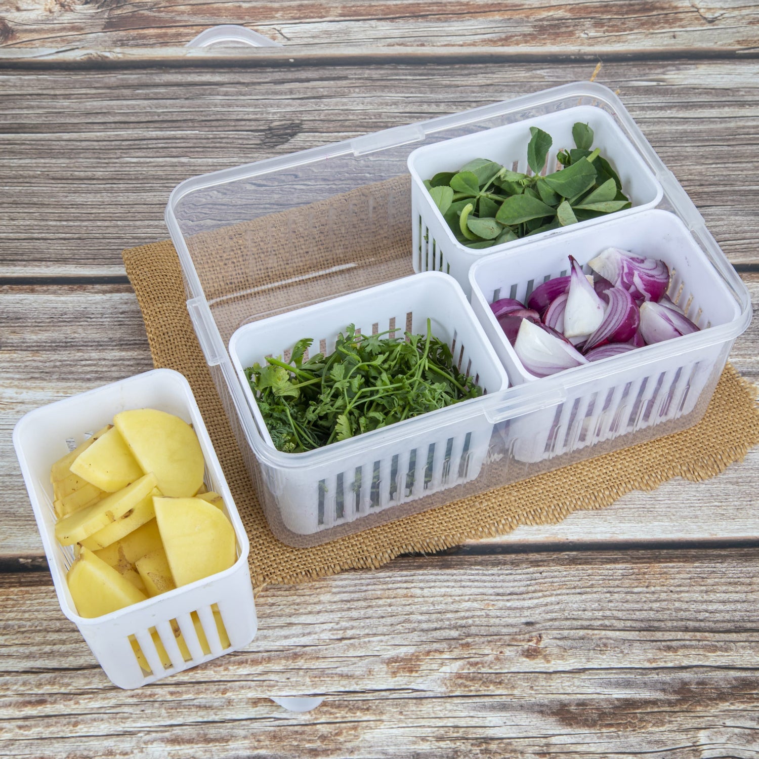 Fridge Storage Boxes Freezer Storage Containers, Container for Kitchen Storage Set, Storage in Kitchen, Vegetable Storage, Draining Crisper Refrigerator Food Box (1 Pc) Fridge Storage Boxes Freezer Storage Containers, Container for Kitchen Storage Set, Storage in Kitchen, Vegetable Storage, Draining Crisper Refrigerator Food Box (1 Pc)